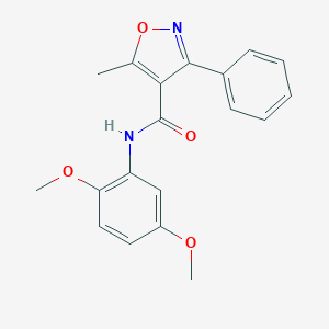 molecular formula C19H18N2O4 B334234 N-(2,5-dimethoxyphenyl)-5-methyl-3-phenyl-1,2-oxazole-4-carboxamide 