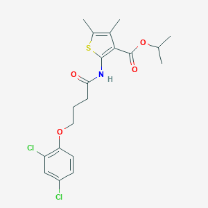molecular formula C20H23Cl2NO4S B334236 Isopropyl 2-{[4-(2,4-dichlorophenoxy)butanoyl]amino}-4,5-dimethyl-3-thiophenecarboxylate 