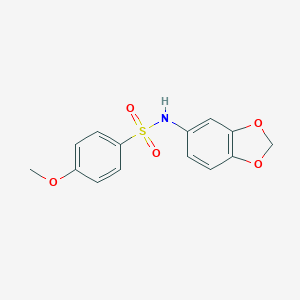 molecular formula C14H13NO5S B334242 N-(1,3-benzodioxol-5-yl)-4-methoxybenzenesulfonamide 