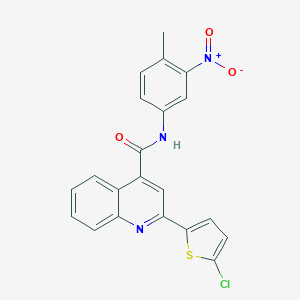 molecular formula C21H14ClN3O3S B334243 2-(5-chlorothiophen-2-yl)-N-(4-methyl-3-nitrophenyl)quinoline-4-carboxamide 
