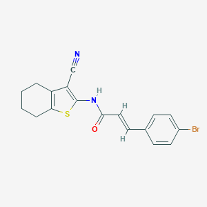 molecular formula C18H15BrN2OS B334250 3-(4-bromophenyl)-N-(3-cyano-4,5,6,7-tetrahydro-1-benzothien-2-yl)acrylamide 
