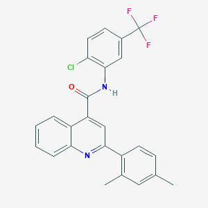 molecular formula C25H18ClF3N2O B334258 N-[2-chloro-5-(trifluoromethyl)phenyl]-2-(2,4-dimethylphenyl)quinoline-4-carboxamide 
