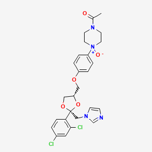 molecular formula C26H28Cl2N4O5 B3342582 Ethanone, 1-[4-[4-[[(2R,4S)-2-(2,4-dichlorophenyl)-2-(1H-imidazol-1-ylmethyl)-1,3-dioxolan-4-yl]methoxy]phenyl]-4-oxido-1-piperazinyl]-, rel- CAS No. 254912-65-7