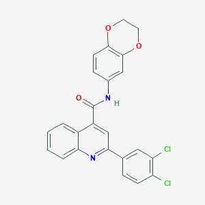 molecular formula C24H16Cl2N2O3 B334262 2-(3,4-dichlorophenyl)-N-(2,3-dihydro-1,4-benzodioxin-6-yl)quinoline-4-carboxamide 