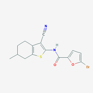 molecular formula C15H13BrN2O2S B334273 5-bromo-N-(3-cyano-6-methyl-4,5,6,7-tetrahydro-1-benzothiophen-2-yl)furan-2-carboxamide 