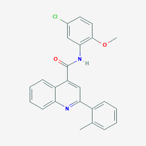 molecular formula C24H19ClN2O2 B334276 N-(5-chloro-2-methoxyphenyl)-2-(2-methylphenyl)quinoline-4-carboxamide 
