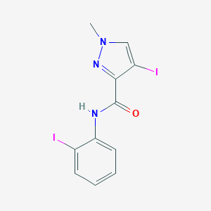 molecular formula C11H9I2N3O B334277 4-iodo-N-(2-iodophenyl)-1-methyl-1H-pyrazole-3-carboxamide 