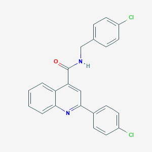 molecular formula C23H16Cl2N2O B334279 N-(4-chlorobenzyl)-2-(4-chlorophenyl)-4-quinolinecarboxamide 