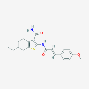 molecular formula C21H24N2O3S B334280 6-Ethyl-2-{[3-(4-methoxyphenyl)acryloyl]amino}-4,5,6,7-tetrahydro-1-benzothiophene-3-carboxamide 