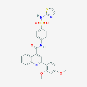 molecular formula C27H22N4O5S2 B334288 2-(2,4-dimethoxyphenyl)-N-[4-(1,3-thiazol-2-ylsulfamoyl)phenyl]quinoline-4-carboxamide 