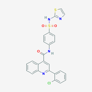 molecular formula C25H17ClN4O3S2 B334289 2-(2-chlorophenyl)-N-[4-(1,3-thiazol-2-ylsulfamoyl)phenyl]quinoline-4-carboxamide 