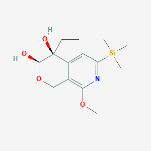 molecular formula C14H23NO4Si B3342965 (3R,4S)-4-Ethyl-8-methoxy-6-trimethylsilanyl-3,4-dihydro-1H-pyrano[3,4-c]pyridine-3,4-diol CAS No. 453518-24-6