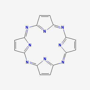 molecular formula C16H8N8 B3342996 2,7,12,17,21,22,23,24-Octazapentacyclo[16.2.1.13,6.18,11.113,16]tetracosa-1,3(24),4,6,8(23),9,11,13(22),14,16,18(21),19-dodecaene CAS No. 500-77-6