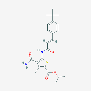 molecular formula C23H28N2O4S B334300 propan-2-yl 5-[[(E)-3-(4-tert-butylphenyl)prop-2-enoyl]amino]-4-carbamoyl-3-methylthiophene-2-carboxylate CAS No. 5704-62-1