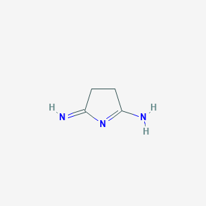 molecular formula C4H7N3 B3343083 3,4-Dihydro-2-imino-2H-pyrrol-5-amine CAS No. 503-84-4