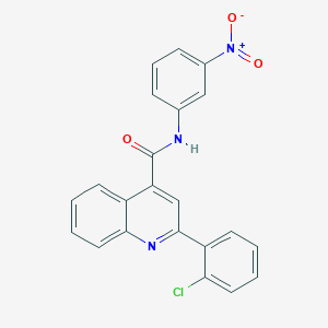 molecular formula C22H14ClN3O3 B334315 2-(2-chlorophenyl)-N-(3-nitrophenyl)quinoline-4-carboxamide 