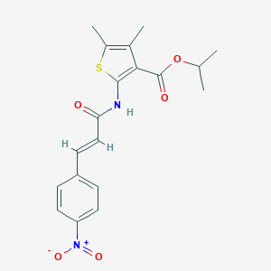 molecular formula C19H20N2O5S B334317 Isopropyl 2-[(3-{4-nitrophenyl}acryloyl)amino]-4,5-dimethyl-3-thiophenecarboxylate 