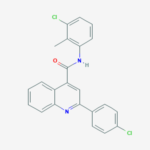 molecular formula C23H16Cl2N2O B334320 N-(3-chloro-2-methylphenyl)-2-(4-chlorophenyl)quinoline-4-carboxamide 
