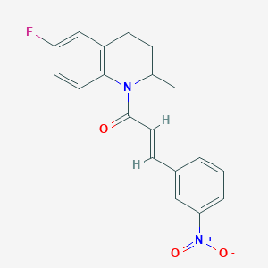 6-Fluoro-1-(3-{3-nitrophenyl}acryloyl)-2-methyl-1,2,3,4-tetrahydroquinoline