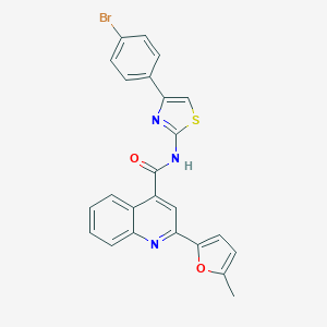 molecular formula C24H16BrN3O2S B334335 N-[4-(4-bromophenyl)-1,3-thiazol-2-yl]-2-(5-methylfuran-2-yl)quinoline-4-carboxamide 