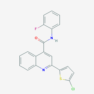 molecular formula C20H12ClFN2OS B334336 2-(5-chlorothiophen-2-yl)-N-(2-fluorophenyl)quinoline-4-carboxamide 