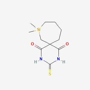 2,4-Diaza-8-silaspiro(5.6)dodecane-1,5-dione, 8,8-dimethyl-3-thio-