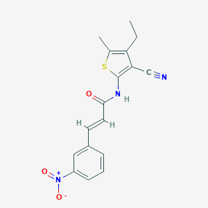 molecular formula C17H15N3O3S B334343 N-(3-cyano-4-ethyl-5-methyl-2-thienyl)-3-{3-nitrophenyl}acrylamide 