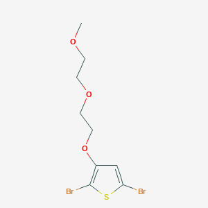 molecular formula C9H12Br2O3S B3343461 Thiophene, 2,5-dibromo-3-[2-(2-methoxyethoxy)ethoxy]- CAS No. 530116-59-7