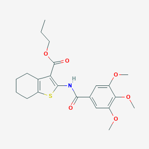 molecular formula C22H27NO6S B334347 Propyl 2-[(3,4,5-trimethoxybenzoyl)amino]-4,5,6,7-tetrahydro-1-benzothiophene-3-carboxylate 