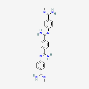 molecular formula C24H26N8 B3343521 N',N'''-Bis(p-(methylamidino)phenyl)terephthalamidine CAS No. 537-51-9