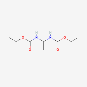 molecular formula C8H16N2O4 B3343551 Carbamic acid, ethylidenebis-, diethyl ester CAS No. 539-71-9