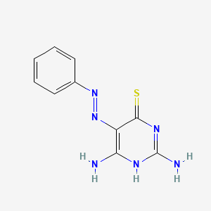 molecular formula C10H10N6S B3343560 4(3H)-Pyrimidinethione, 2,6-diamino-5-(2-phenyldiazenyl)- CAS No. 54-14-8