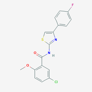 molecular formula C17H12ClFN2O2S B334358 5-chloro-N-[4-(4-fluorophenyl)-1,3-thiazol-2-yl]-2-methoxybenzamide 
