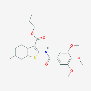 molecular formula C23H29NO6S B334360 Propyl 6-methyl-2-[(3,4,5-trimethoxybenzoyl)amino]-4,5,6,7-tetrahydro-1-benzothiophene-3-carboxylate 