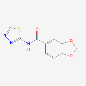 molecular formula C10H7N3O3S B334365 N-(1,3,4-thiadiazol-2-yl)-1,3-benzodioxole-5-carboxamide 