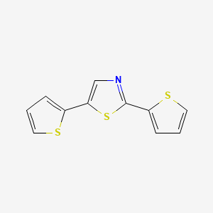 molecular formula C11H7NS3 B3343662 Thiazole, 2,5-di-2-thienyl- CAS No. 54987-01-8