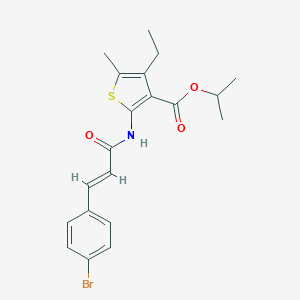 molecular formula C20H22BrNO3S B334373 Isopropyl 2-{[3-(4-bromophenyl)acryloyl]amino}-4-ethyl-5-methyl-3-thiophenecarboxylate 
