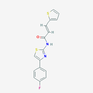 molecular formula C16H11FN2OS2 B334378 N-[4-(4-fluorophenyl)-1,3-thiazol-2-yl]-3-(2-thienyl)acrylamide 