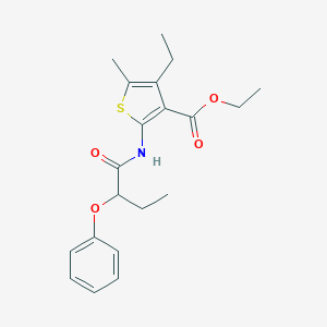 molecular formula C20H25NO4S B334385 Ethyl 4-ethyl-5-methyl-2-[(2-phenoxybutanoyl)amino]-3-thiophenecarboxylate 