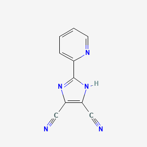 molecular formula C10H5N5 B3343867 2-(Pyridin-2-yl)-1H-imidazole-4,5-dicarbonitrile CAS No. 58259-78-2