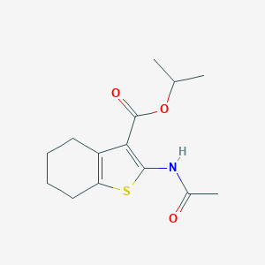molecular formula C14H19NO3S B334391 Propan-2-yl 2-acetamido-4,5,6,7-tetrahydro-1-benzothiophene-3-carboxylate CAS No. 5702-61-4