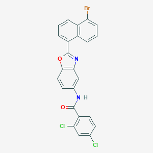 molecular formula C24H13BrCl2N2O2 B334401 N-[2-(5-bromo-1-naphthyl)-1,3-benzoxazol-5-yl]-2,4-dichlorobenzamide 