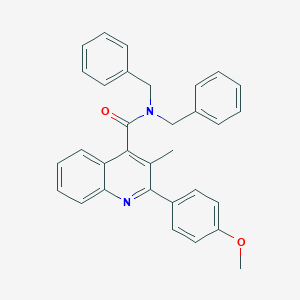 molecular formula C32H28N2O2 B334404 N,N-dibenzyl-2-(4-methoxyphenyl)-3-methylquinoline-4-carboxamide 