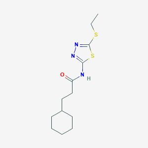 molecular formula C13H21N3OS2 B334410 3-cyclohexyl-N-[5-(ethylsulfanyl)-1,3,4-thiadiazol-2-yl]propanamide 