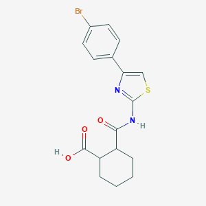 molecular formula C17H17BrN2O3S B334423 2-{[4-(4-Bromophenyl)-1,3-thiazol-2-yl]carbamoyl}cyclohexanecarboxylic acid 