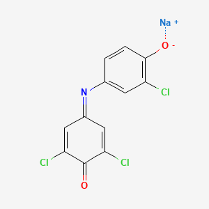 molecular formula C12H5Cl3NNaO2 B3344244 2,5-Cyclohexadien-1-one, 2,6-dichloro-4-((3-chloro-4-hydroxyphenyl)imino)-, monosodium salt CAS No. 6273-47-8