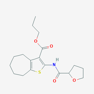 molecular formula C18H25NO4S B334425 propyl 2-[(tetrahydro-2-furanylcarbonyl)amino]-5,6,7,8-tetrahydro-4H-cyclohepta[b]thiophene-3-carboxylate 