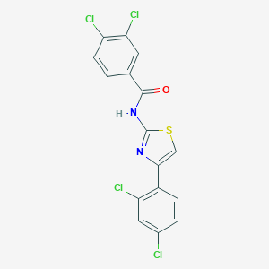 molecular formula C16H8Cl4N2OS B334428 3,4-dichloro-N-[4-(2,4-dichlorophenyl)-1,3-thiazol-2-yl]benzamide 