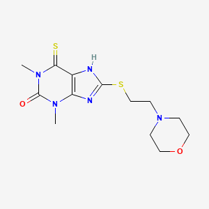 1,3-dimethyl-8-(2-morpholin-4-ylethylsulfanyl)-6-sulfanylidene-7H-purin-2-one