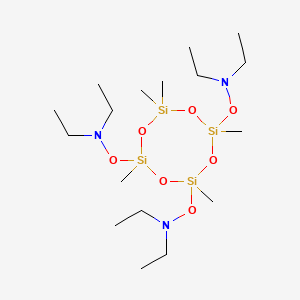 molecular formula C17H45N3O7Si4 B3344330 Ethanamine, N,N',N''-[(2,4,6,8,8-pentamethylcyclotetrasiloxane-2,4,6-triyl)tris(oxy)]tris[N-ethyl- CAS No. 66558-73-4